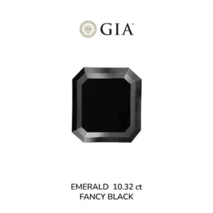 10.32 Carat Emerald Black Natural Diamond