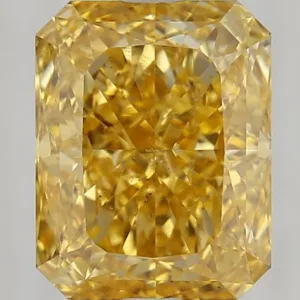 2.01 Carat Radiant Fancy Deep Yellow SI2 Natural Diamond
