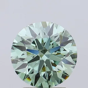 2.09 Carat Round Fancy Vivid Green SI2 Lab Diamond