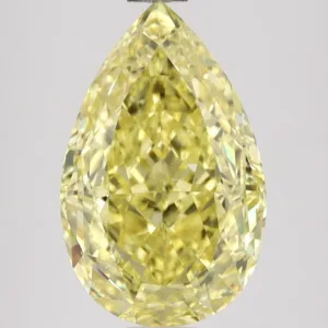3.02 Carat Pear Fancy Vivid Yellow SI1 Natural Diamond