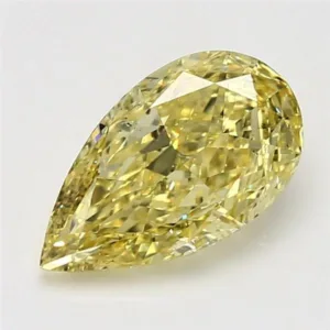 3.04 Carat Pear Fancy Intense Yellow SI2 Natural Diamond