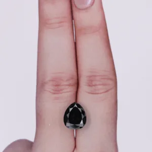 3.65 Carat Pear Black Natural Diamond