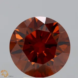3.97 Carat Round Fancy Orange VS2 Lab Diamond