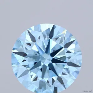 4.03 Carat Round Fancy Vivid Blue VS2 Lab Diamond