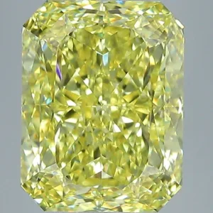 4.3 Carat Radiant Fancy Intense Yellow VS2 Natural Diamond