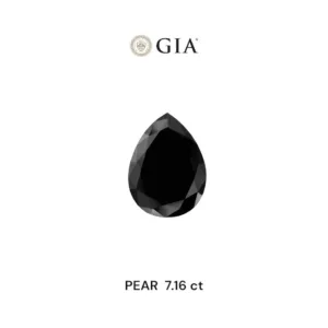7.16 Carat Pear Fancy Black VVS2 Natural Diamond