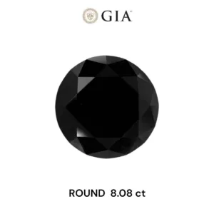 8.08 Carat Round Fancy Black VVS2 Natural Diamond