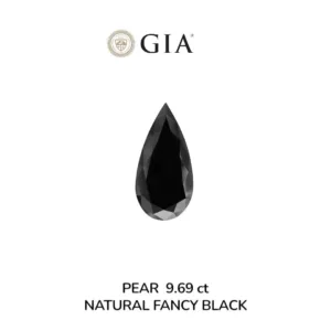 9.69 Carat Pear Fancy Black VVS2 Natural Diamond