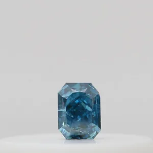0.03 Carat Radiant Fancy Deep Green Blue Natural Diamond
