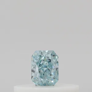 0.16 Carat Radiant Fancy Intense Blue Green VS1 Natural Diamond