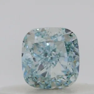 0.17 Carat Cushion Brilliant Fancy Blue Green VS2 Natural Diamond
