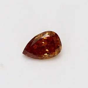 0.27 Carat Pear Fancy Deep Orange I1 Natural Diamond