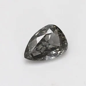 0.42 Carat Pear Fancy Dark Gray Natural Diamond