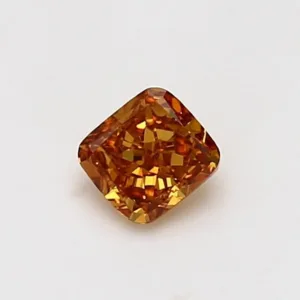 0.45 Carat Cushion Brilliant Fancy Deep Orange SI1 Natural Diamond