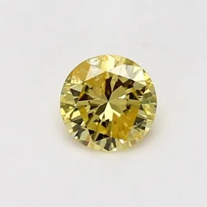 0.49 Carat Round Fancy Intense Yellow Natural Diamond