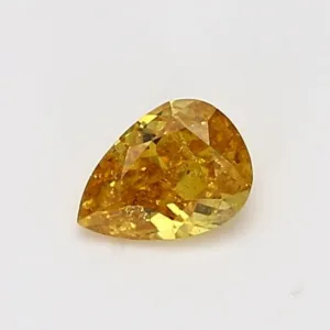 0.5 Carat Pear Fancy Vivid Yellow Natural Diamond