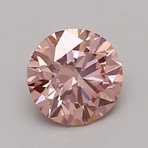 0.5 Carat Round Fancy Vivid Pink VS1 Lab Diamond