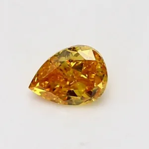 0.52 Carat Pear Fancy Vivid Orange Yellow I1 Natural Diamond