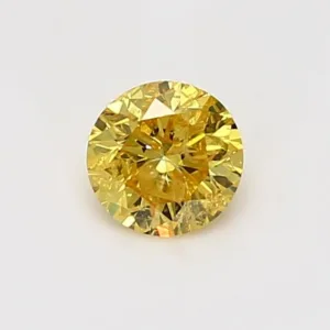 0.55 Carat Round Fancy Vivid Yellow Natural Diamond