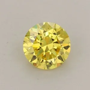 0.55 Carat Round Fancy Vivid Yellow VS2 Lab Diamond