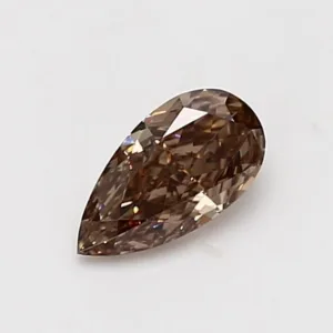 0.59 Carat Pear Fancy Dark Brown VS1 Natural Diamond
