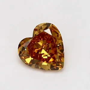 0.62 Carat Heart Fancy Deep Yellow Orange Natural Diamond