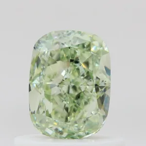 0.74 Carat Cushion Brilliant Fancy Intense Green SI1 Natural Diamond