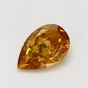 0.74 Carat Pear Fancy Vivid Orange Yellow Natural Diamond