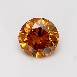 0.74 Carat Round Fancy Deep Yellow Orange Natural Diamond