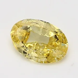 0.87 Carat Oval Yellow I2 Natural Diamond