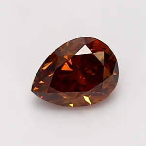 0.92 Carat Pear Fancy Deep Brown Orange SI2 Natural Diamond