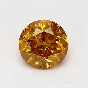 1 Carat Round Fancy Intense Orange Yellow Natural Diamond