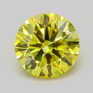 1 Carat Round Fancy Intense Yellow VS1 Lab Diamond