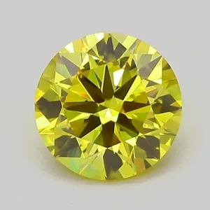 1 Carat Round Fancy Vivid Yellow VS1 Lab Diamond