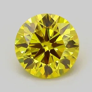 1 Carat Round Fancy Vivid Yellow VS1 Lab Diamond