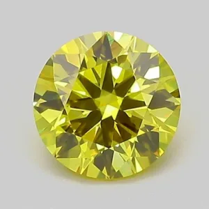1 Carat Round Fancy Vivid Yellow VS1 Lab Diamond