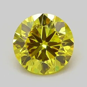 1 Carat Round Fancy Vivid Yellow VS1 Lab Diamond