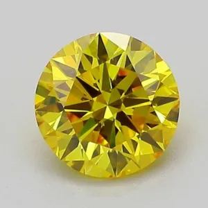 1.01 Carat Round Fancy Vivid Yellow VVS2 Lab Diamond