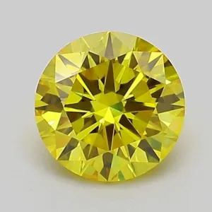 1.02 Carat Round Fancy Vivid Yellow VVS1 Lab Diamond