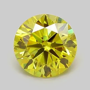 1.02 Carat Round Fancy Vivid Yellow VVS2 Lab Diamond