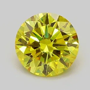 1.03 Carat Round Fancy Vivid Yellow VS2 Lab Diamond