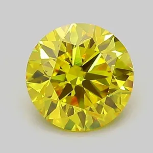 1.03 Carat Round Fancy Vivid Yellow VVS2 Lab Diamond