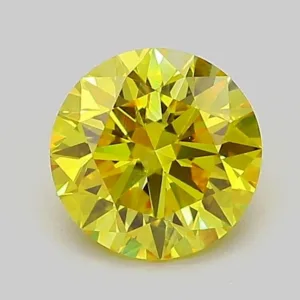 1.03 Carat Round Fancy Vivid Yellow VVS2 Lab Diamond