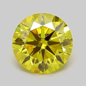 1.03 Carat Round Fancy Vivid Yellow VVS2 Lab Diamond