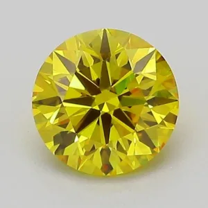 1.04 Carat Round Fancy Vivid Yellow VVS2 Lab Diamond