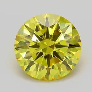 1.05 Carat Round Fancy Vivid Yellow VS2 Lab Diamond