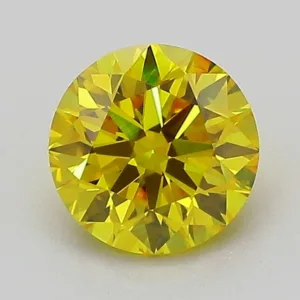 1.06 Carat Round Fancy Vivid Yellow VVS2 Lab Diamond