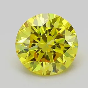 1.06 Carat Round Fancy Vivid Yellow VVS2 Lab Diamond