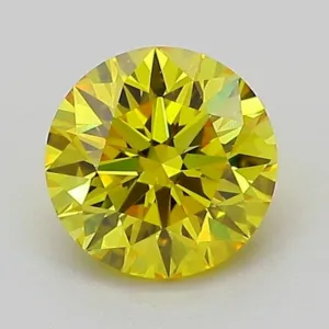 1.06 Carat Round Fancy Vivid Yellow VVS2 Lab Diamond