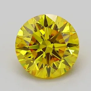 1.07 Carat Round Fancy Vivid Yellow VVS1 Lab Diamond